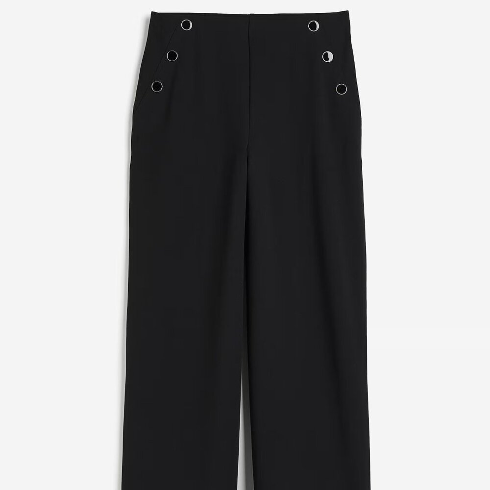 H&M Black Wide-leg Jersey Pants/NWT/XL